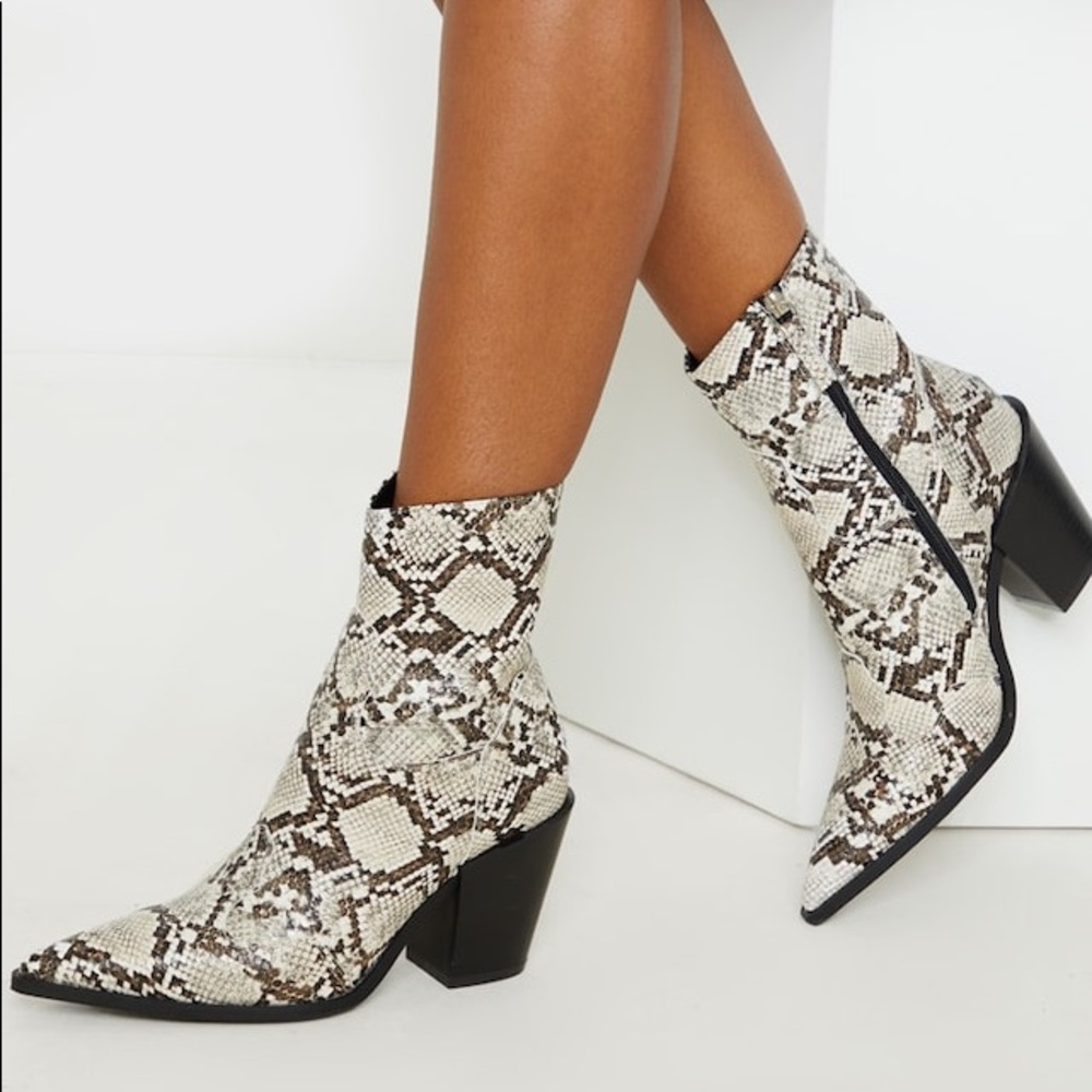 Pretty Little Thing Snakeskin Boots